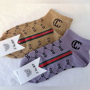 2pk Pattern Ankle Socks Trendy Everyday Fashion Socks